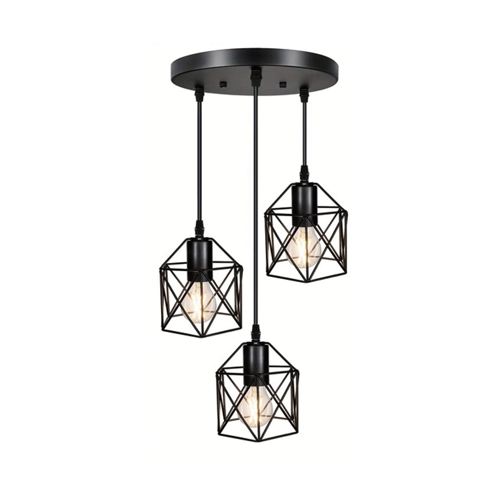 3-Light Pendant Light Fixture – Farmhouse Industrial Style