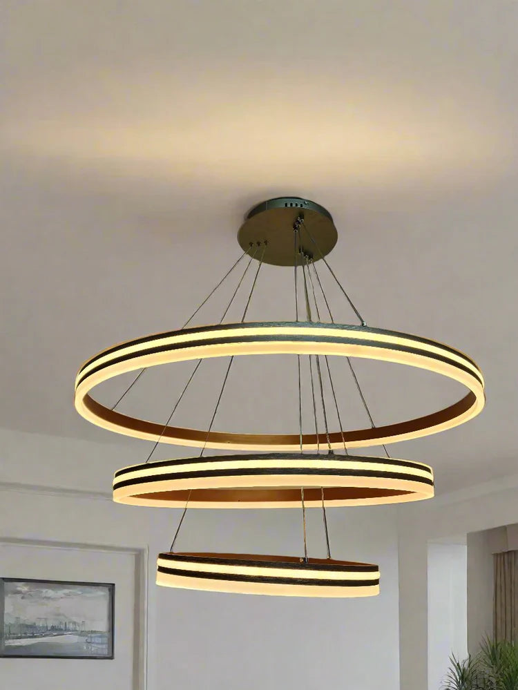 Modern 3 Rings LED Acrylic Pendant Light.