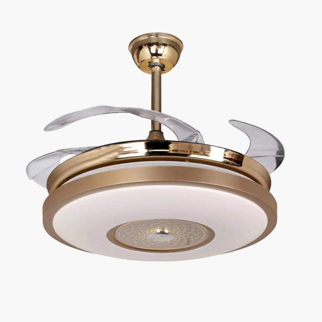 Gold Foldable Ceiling Fan with LED Light & Remote control – IS-F04