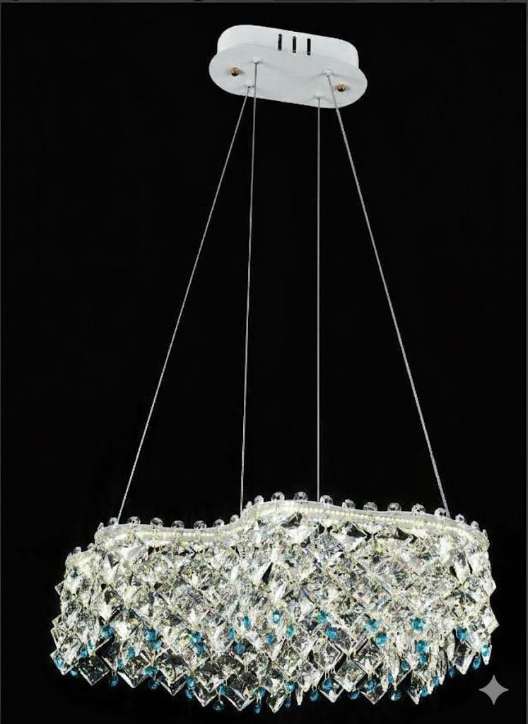 Oval Crystal Chandiler Blue
