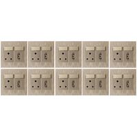 Hello Today Single Plug With Euro Socket 4 X 4 - 10 Pack - Brushed Gold