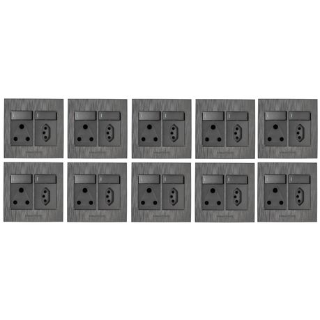 Hello Today Single Plug With Euro Socket 4 X 4 - 10 Pack - Brushed CBK