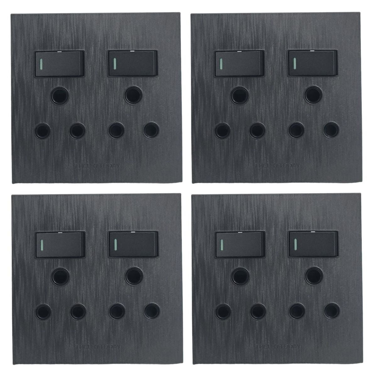 Hello Today Double Plug 4 x 4 - 4 Pack - Brushed CBK