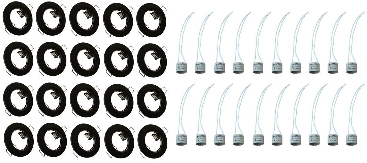 Hello Today Down Light Fitting & GU10 Down Light Base Socket - 20 Pack