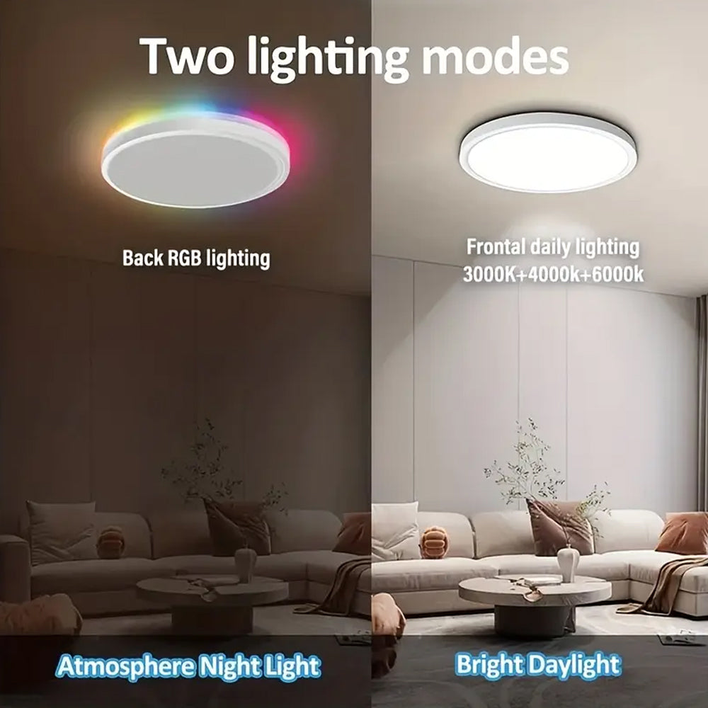 LED Smart Ceiling Light with RGB/Multicolor Back Lighting – 32W