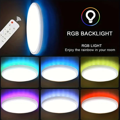 LED Smart Ceiling Light with RGB/Multicolor Back Lighting – 32W