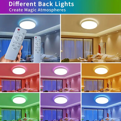 LED Smart Ceiling Light with RGB/Multicolor Back Lighting – 32W