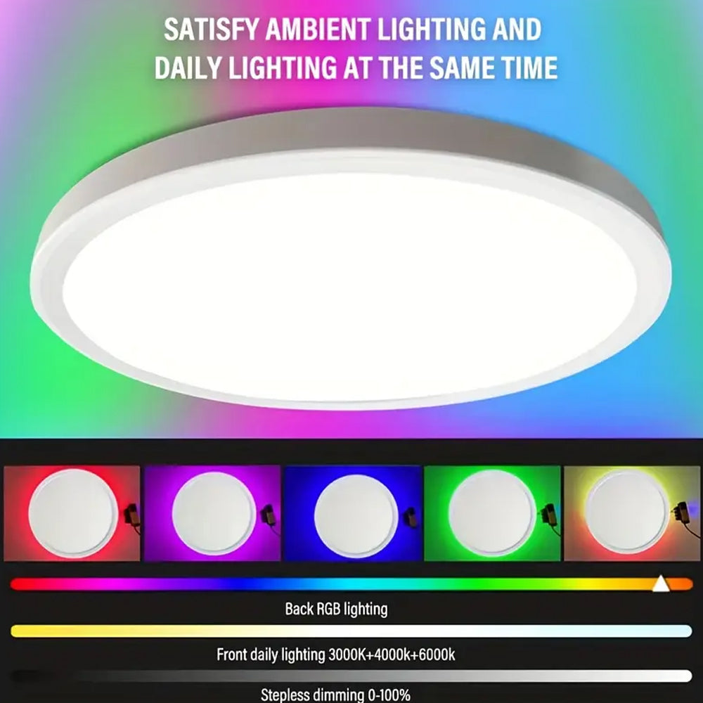LED Smart Ceiling Light with RGB/Multicolor Back Lighting – 32W