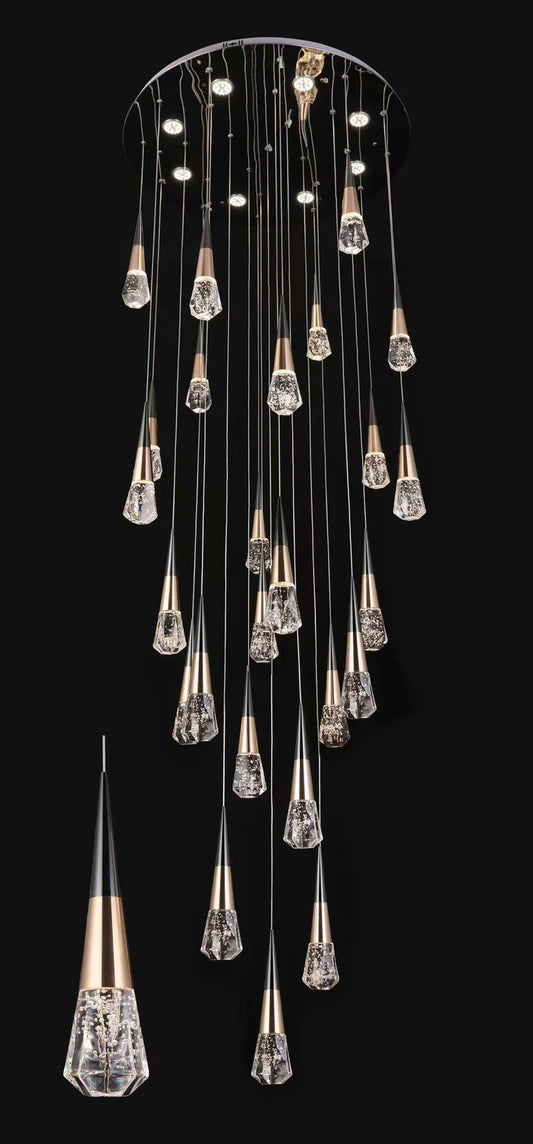 Modern Chandelier, 16 Light Gold Adjustable Height Foyer Chandeliers Entryway High Led Ceiling staircase Chandelier for Dining Room Bedroom Living Room 2270/24