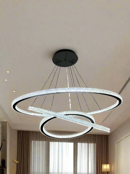 3 Rings Crystal Chandelier Pendant Light