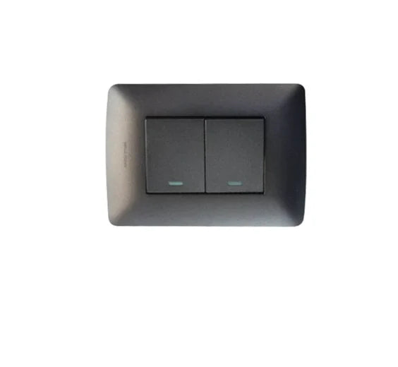 2 Lever 1 Way Switch - Silver.