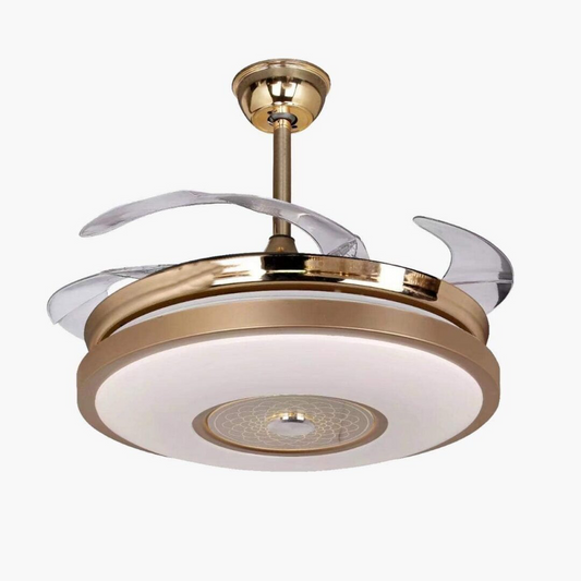 Gold Foldable Ceiling Fan with LED Light & Remote control – IS-F04