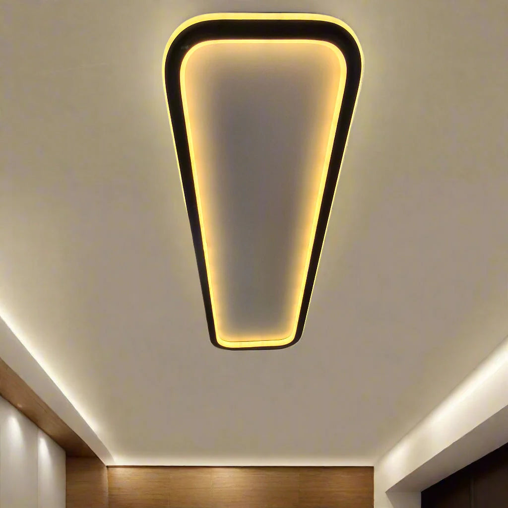 Round Edge Minimalist 3 Color Change Modern LED Ceiling Light