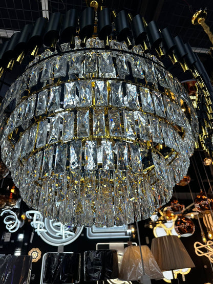Vintage style LED crystal pendant light