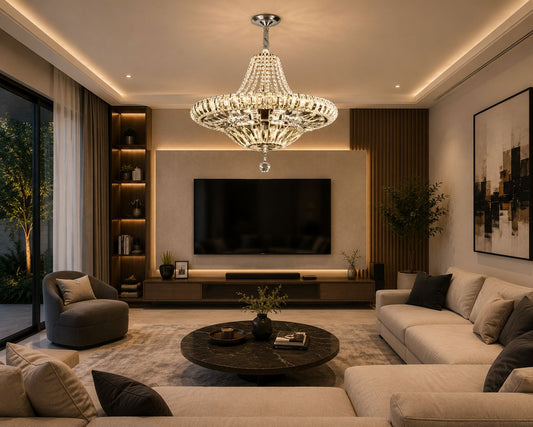 Premium Crystal Chandelier – 3 Color Temperature