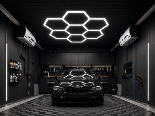 7 Grids Hexagon Led Lights Hexagon Led Car Garage Light 2.4m x 2.3m