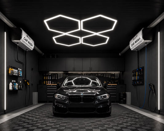 4-Hexagonal Honeycomb LED Garage/Carwash Light