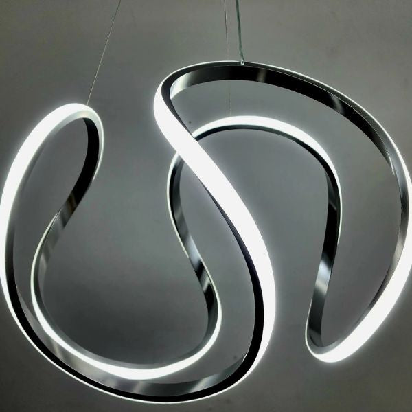 Wave Loop Cool White Modern LED Chandelier