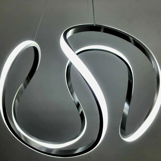 Wave Loop Cool White Modern LED Chandelier