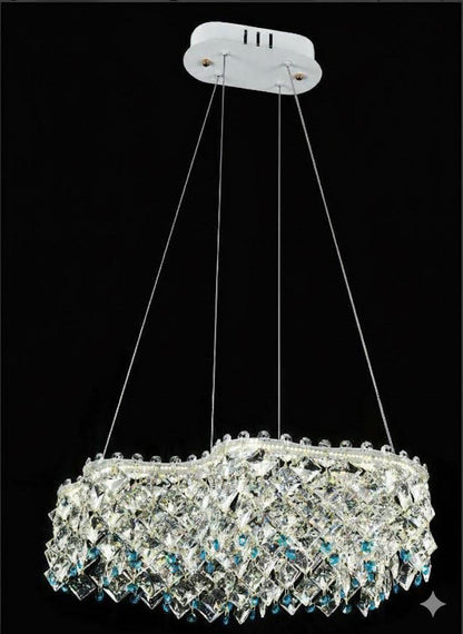 Oval Crystal Chandiler Blue