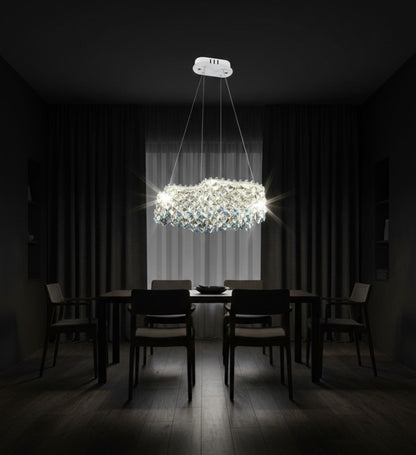 Oval Crystal Chandiler Blue