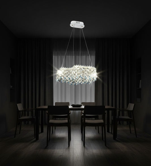 Oval Crystal Chandiler Blue