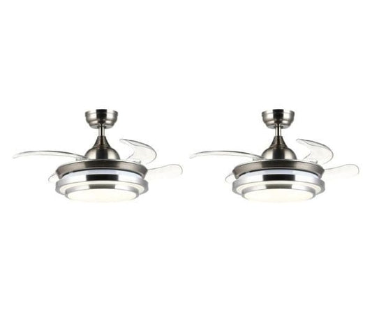 Led Ceiling Fan With Foldable Blades - Set of 2
