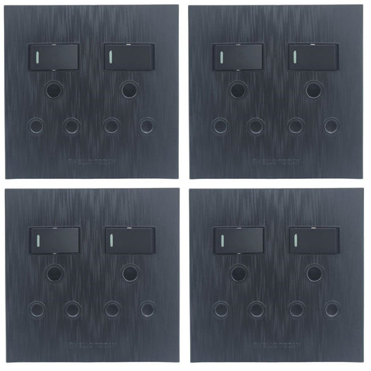 Hello Today Double Plug 4 x 4 - 4 Pack - Brushed MBK