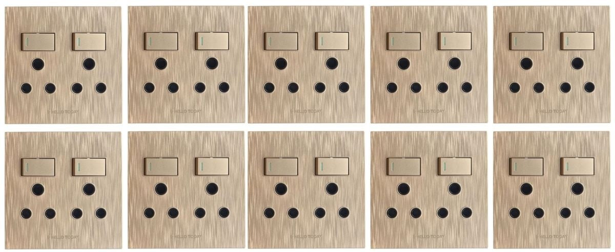 Hello Today Double Plug 4 X 4 - 10 Pack - Brushed Gold