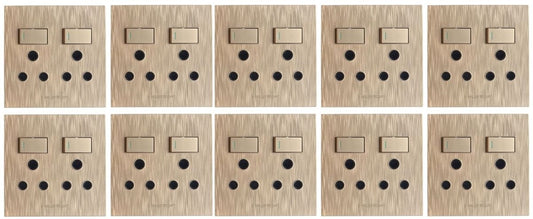 Hello Today Double Plug 4 X 4 - 10 Pack - Brushed Gold