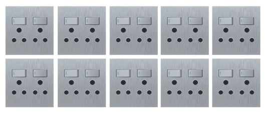 Hello Today Double Plug 4 X 4 - 10 Pack - Brushed Silver