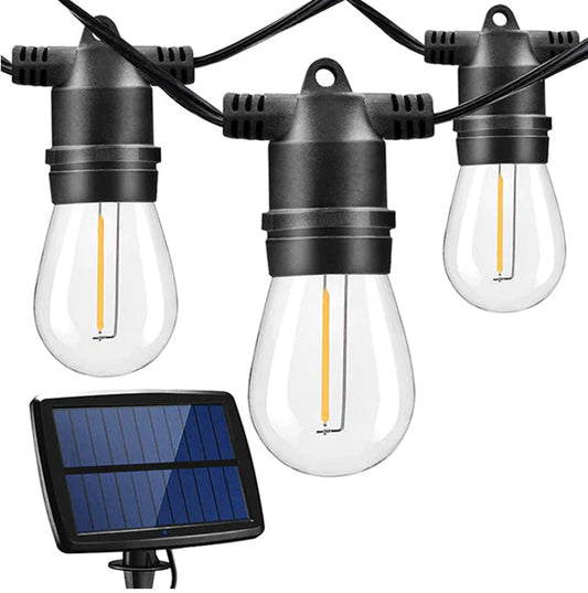 20M 20 Bulbs- Solar LED Festoon Outdoor String Lights