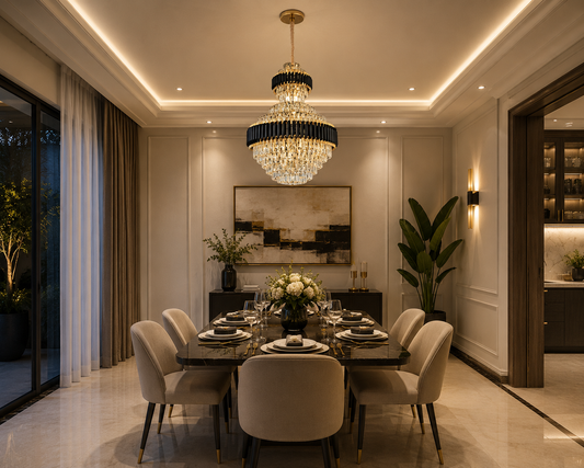 Vintage style LED crystal pendant light